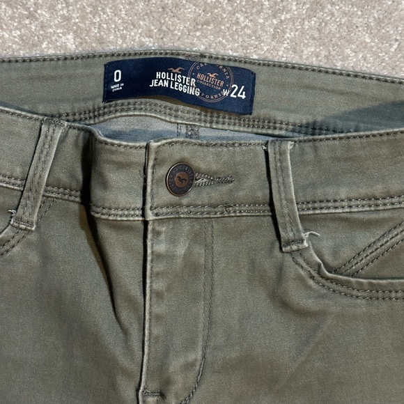 Hollister Skinny Low Rise Jean Legging Green size 0R - Picture 2 of 8